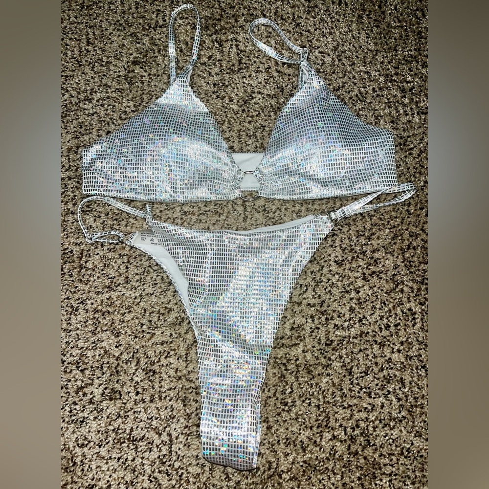 Shiny disco bikini set